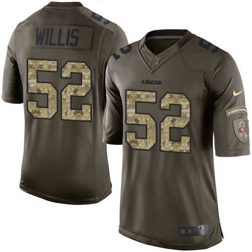 Men's Elite Patrick Willis Nike Jersey Green - #52 Salute to Service NFL San Francisco 49ers